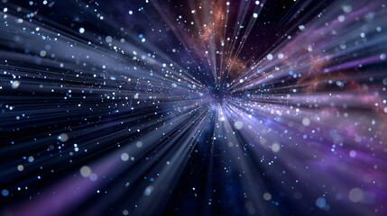 Wall Mural - Light speed burst from galaxy center for scientific visualization about stargate, cosmic events and future technologies, ideal as banner or backdrop