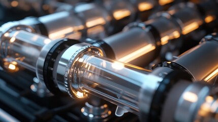 Futuristic, glowing tubes