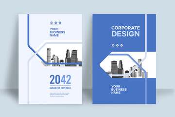 Wall Mural - city background business book cover design template