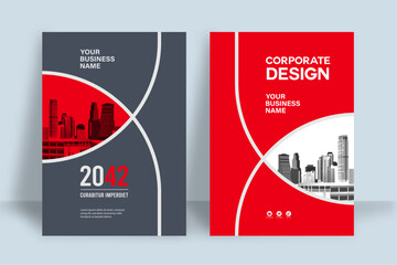 Wall Mural - city background business book cover design template