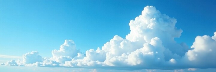 cloud formations against a bright clear blue background, aerial view, nature, atmospheric