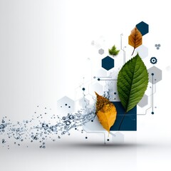 Fototapete - Nature Meets Technology: A Visual Representation of Sustainability and Innovation for a Greener Future