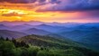© bangsol - Majestic Sunset over the Blue Ridge Mountains: A Breathtaking Panorama