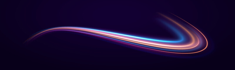 Wall Mural - blurred neon color motion streaks create speedway effect. vibrant acceleration and fast movement on 