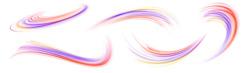 Wall Mural - fire and light paths twist and swirl in transparent png format. optic fiber-like glowing curves add 