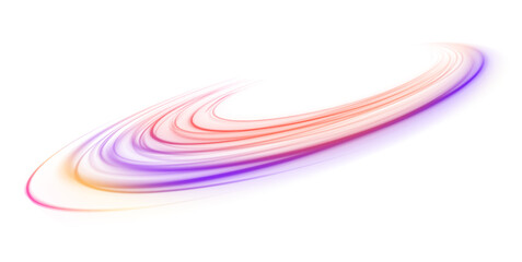 Wall Mural - abstract background of neon curved lines and light rays on white background png. sport car is made o