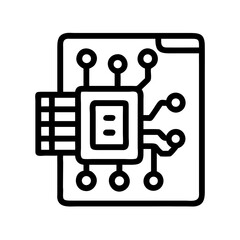 Aufkleber - Circuit Box Icon Representing Machine Learning and Data Processing