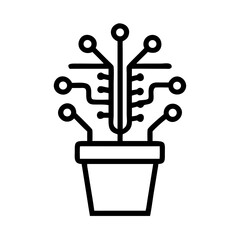 Leinwandbilder - Circuit Pot Icon Representing AI Innovation and Technological Growth