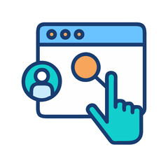 Leinwandbilder - Click Interaction Icon Representing User Behavior and Digital Engagement