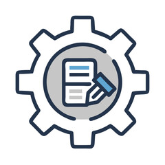 Leinwandbilder - Content Settings Gear Icon Representing Publishing and Digital Configuration