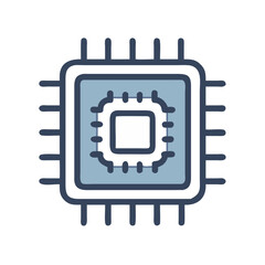 Poster - CPU Chip Icon Representing Machine Processing and Computational Power