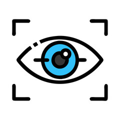 Fototapete - Eye with Scanner Frame Icon Representing AI Vision and Machine Learning
