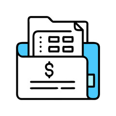 Fototapete - Folder with Receipt Icon Representing Financial Records and Expense Management