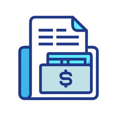 Poster - Folder with Receipt Icon Representing Financial Records and Expense Management