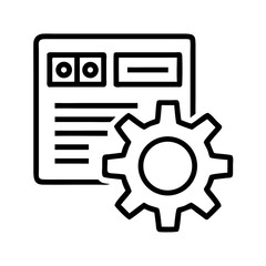 Leinwandbilder - Gear with Layout Icon Representing Content Management and Digital Configuration
