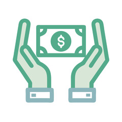 Poster - Hands Holding Cash Icon Representing Secure Payment