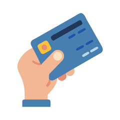 Poster - Hand with Credit Card Icon Representing Digital Payment