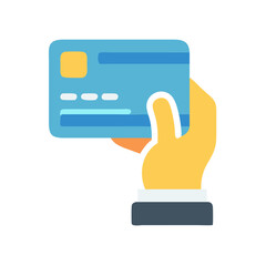 Poster - Hand with Credit Card Icon Representing Digital Payment