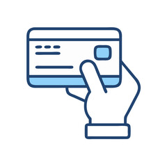 Poster - Hand with Credit Card Icon Representing Digital Payment