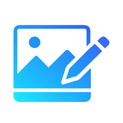 Poster - Image Editing Icon Representing Visual Content Creation