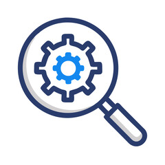 Aufkleber - Magnifier with Gear Icon Representing SEO Optimization