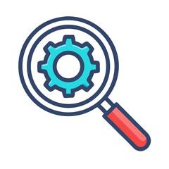 Fototapete - Magnifier with Gear Icon Representing SEO Optimization