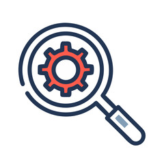 Fototapete - Magnifier with Gear Icon Representing SEO Optimization