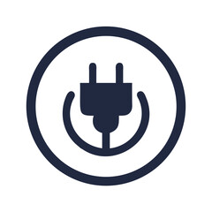 Poster - Power Plug-in Circle Icon Representing Electric Connection
