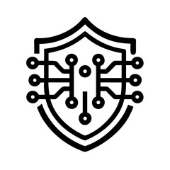 Aufkleber - Shield with Circuits Icon Representing Cybersecurity Protection