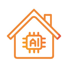 Leinwandbilder - Smart Home Icon Representing AI-Enabled Living

