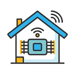 Leinwandbilder - Smart Home Icon Representing AI-Enabled Living

