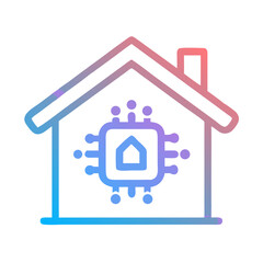 Aufkleber - Smart Home Icon Representing AI-Enabled Living


