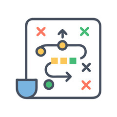 Poster - Strategy Planning Icon Representing Digital Workflow