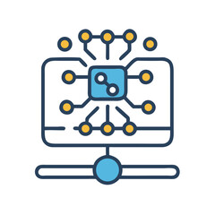 Fototapete - Technology Nodes Icon Representing Neural Network