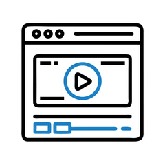 Aufkleber - Video Player in Browser Icon Representing Web Streaming