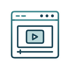 Aufkleber - Video Player in Browser Icon Representing Web Streaming