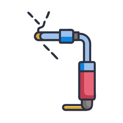 Poster - Welding Torch Icon Representing Metal Fabrication