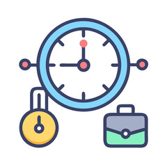 Aufkleber - Work Time Clock Icon Representing Labor Hours