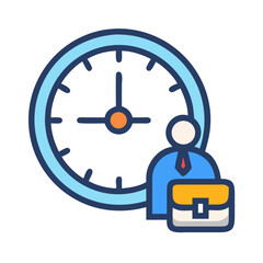 Aufkleber - Work Time Clock Icon Representing Labor Hours