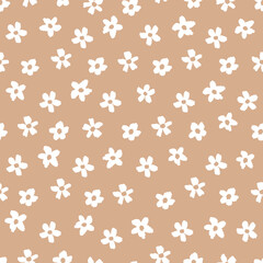 Wall Mural - Monochrome hand drawn seamless floral pattern background. Vector
