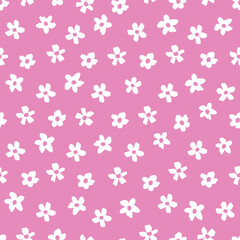 Wall Mural - Monochrome hand drawn seamless floral pattern background. Vector
