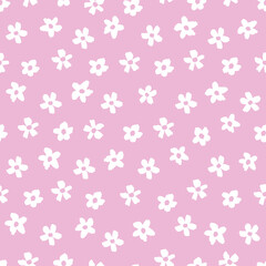 Wall Mural - Monochrome hand drawn seamless floral pattern background. Vector