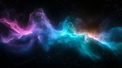 Wall Mural - Colorful, flowing nebula on a dark background.