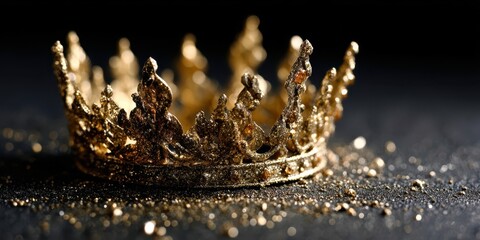 Wall Mural - a golden crown with glitter on it