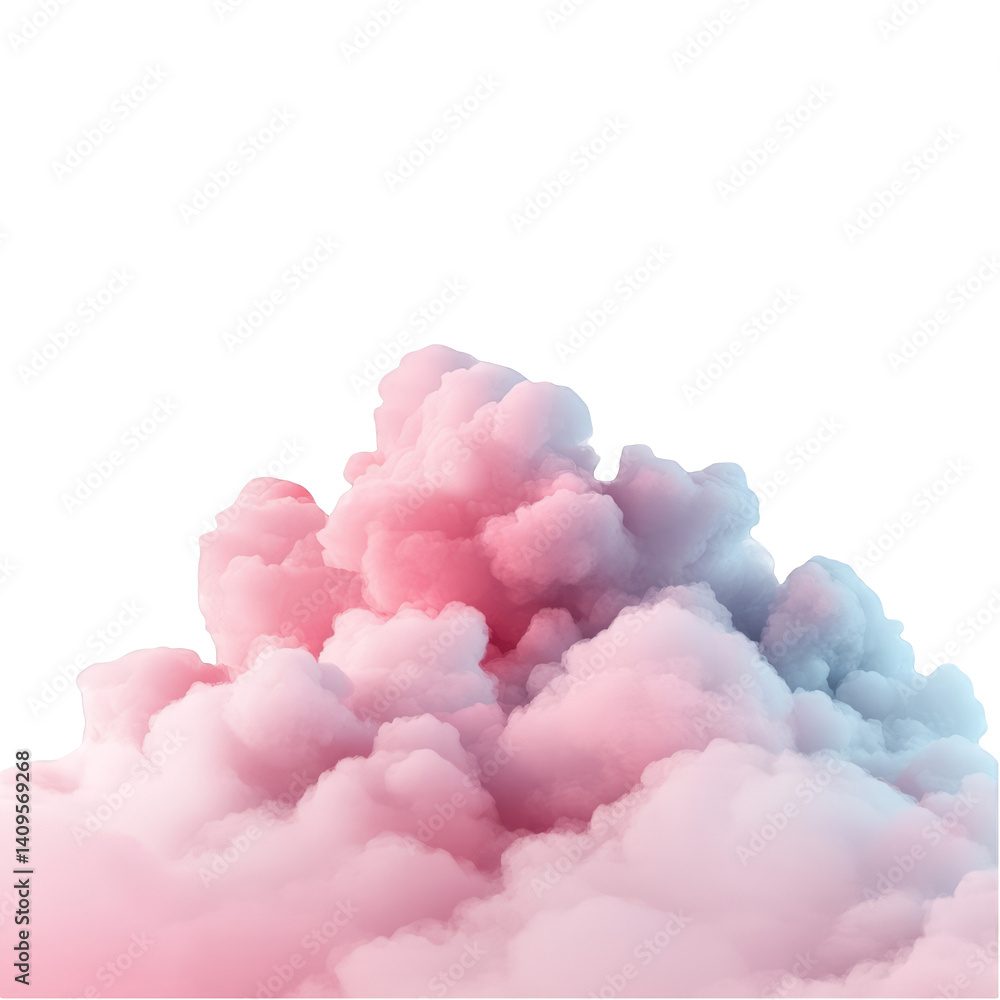 Pink Polution Backround Pink and blue smoke cloud isolated on white background abstract fog ...