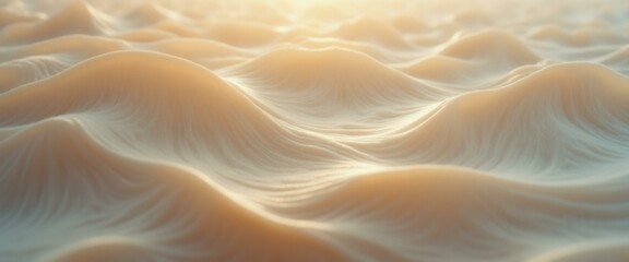 Poster - Abstract undulating landscape with smooth, soft shapes and a subtle peach color gradient creating a serene and calming visual texture