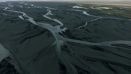 Wall Mural - Flying over the landscape of Iceland during daytime