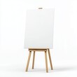 © Zannatun - Blank canvas on a wooden easel standing against a clean bright background