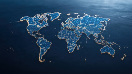 glowing world map representation showcasing global connections and interdependence