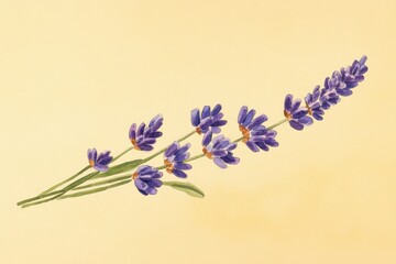 Wall Mural - delicate lavender sprig against a pale background.